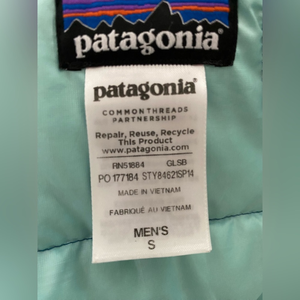 Patagonia Men’s Vest Down Sweater Vest Down Puffer Winter Vest Blue size Small - Picture 9 of 15